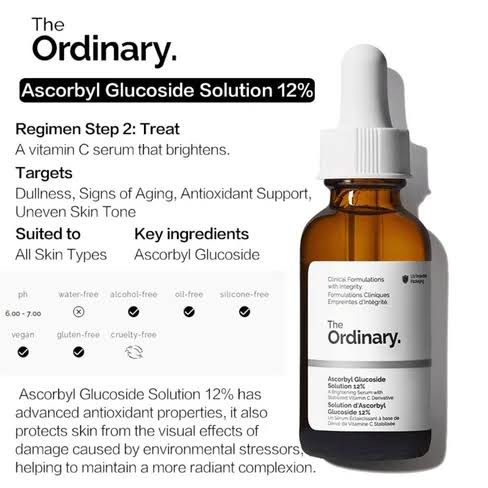The Ordinary Ascorbyl Glucoside Solution 12% Serum (30ml) - Image 3